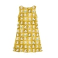 thumbnail image 4 of DORKASM Kids Easter Bunny Print Sleeveless Swing Dress: Mint Checkered Vest Dress Yellow 110, 4 of 5