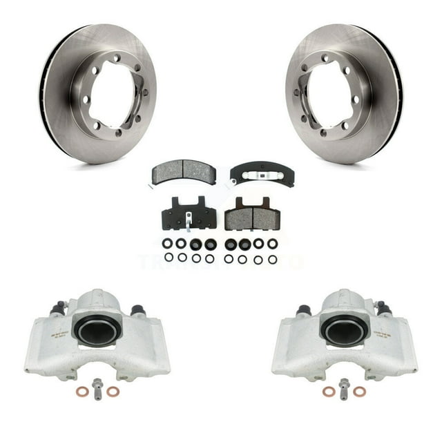 Transit Auto Front Disc Brake Caliper Rotors and Semi-Metallic Pads Kit for Car 1994 K1500 Suburban Chevrolet GMC with 8 Lug Wheels GAS engine KC8-100309S