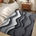 thumbnail image 4 of Black Gray Ombre Runner Rug 2.7x5 FT, Non Slip Entryway Carpet, Modern Abstract Art Geometric Moire Washable Soft Floor Carpet Entrance Mat Non-Shedding Throw Rug for Hallway Laundry Room Bedside, 4 of 9