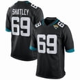 thumbnail image 1 of Camiseta deportiva de fútbol americano negra de los #69 Tyler Shatley para hombre - M, 1 of 2