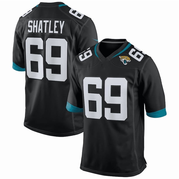 Camiseta deportiva de fútbol americano de los #69 Tyler Shatley para hombre, color negro (talla 2XL)