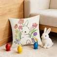 thumbnail image 4 of SIYTUAU Easter Theme Linen Pillow Cover 45X45 Cm Square Cushion Cover With Rabbit Print For Sofa Couch Home Decor D, 4 of 7