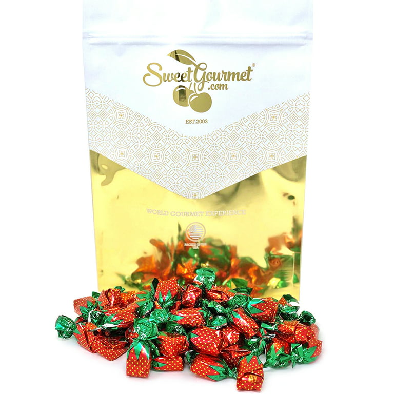 SweetGourmet Strawberry Filled Hard Candy Bon Bons, Arcor Bulk Wrapped  Candy