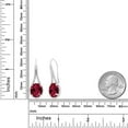 thumbnail image 5 of Gem Stone King 925 Sterling Silver Red Created Ruby Drop Dangle Earrings for Women | 10.00 Cttw | Gemstone July Birthstone | Oval 12X10MM | 1.18 inch, 5 of 6