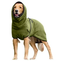 Dog Coat Pet Clothes Dog Towelling Drying Super Absorbent Robe Soft Quick Drying Polyester Sleepwear Coat Warm Apparel Green,XXL
