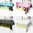 thumbnail image 2 of HEVIRGO Disposable Tablecloth Oil-proof Waterproof Decorative Environmentally Friendly Reusable Desktop Decoration Rectangle Polka Dot Banquet Tablecloth Table Cover for Birthday, 2 of 10
