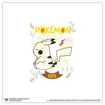Gallery Pops Pokemon - Peaceful Nature Pikachu Line Art Wall Art, Unframed Version, 12" x 12"