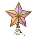 thumbnail image 3 of Kurt Adler 11.5-Inch UL 20-Light Multicolor Fairy Twinkle LED Gold Glitter 5-Point Star Tree Topper, 3 of 9