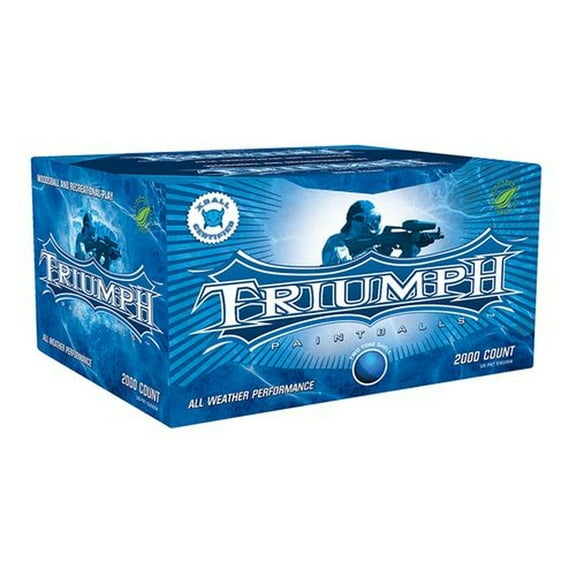 XBall Triumph 2000 Count Paintballs, .68 Caliber, Blue Fill and Two Tone Blue Shell, Great for All Types of Play