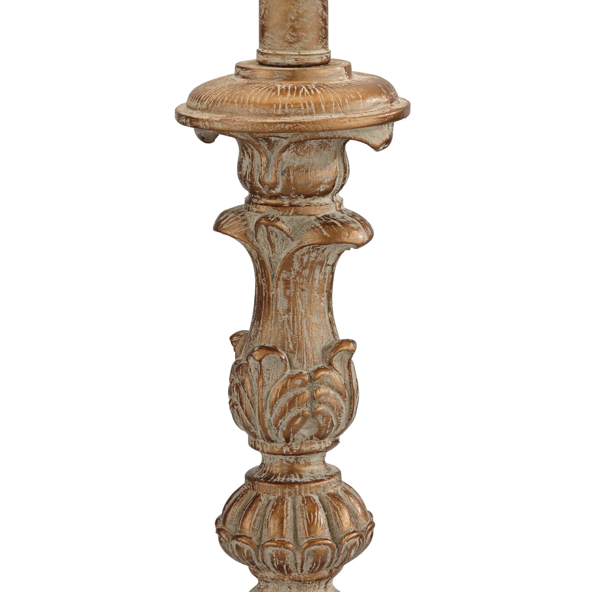 Regency Hill Elize Traditional Table Lamps 26 1/2" High Set of 2 Whitewashed Candlestick Beige Bell Shade for Bedroom Living Room Nightstand Office