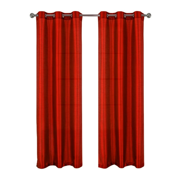RT Designer Collection Nancy Grommet Luxurious Modern Design Curtain Panel 54" x 95" Red