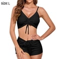 thumbnail image 2 of Traje de baño sexy de cintura alta para mujer, traje de baño de bikini halter estampado de 4 piezas,, 2 of 7