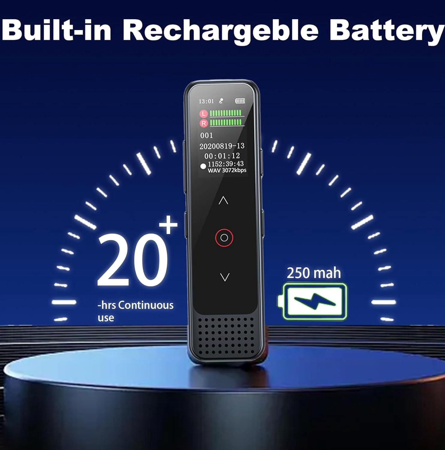 32GB Digital Voice Recorder with Playback, Small Voice Activated Recording Device for Lectures & Meetings, Bluetooth Noise Cancelling Audio Recorder Device, 18hrs Live Monitor with Earphones