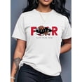 thumbnail image 1 of Camiseta De Mujer Verano Ropa Informal Suelta Camiseta Básica De Moda Para La Calle Diaria[Everyday Casual] Faith Over Fear" Graphic Tee for Women - Casual & Stylish Round Neck Short Sleeve T-Shirt,, 1 of 6