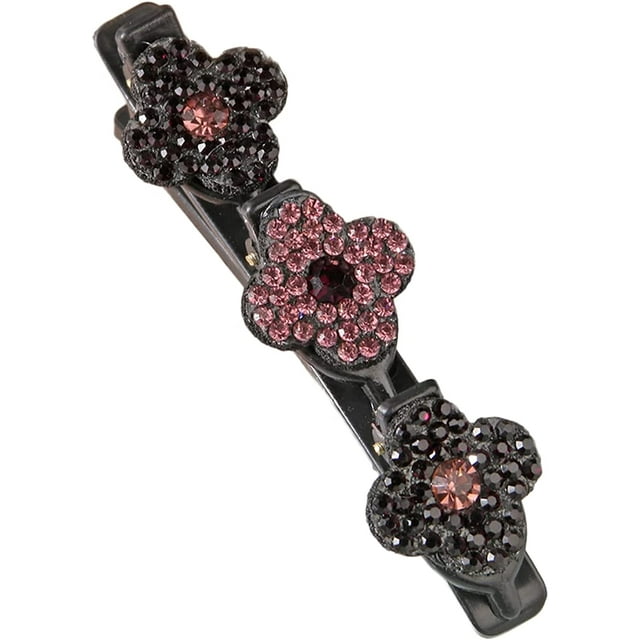 Sparkling Crystal Stone Braided Hair Clips,Lucky Crystal Stone Double Layer Hair Bands Clips,Rhinestones Triple Braided Hair Clips for Girls Women