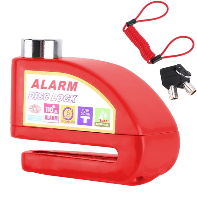 Bloqueo de Freno de Disco de Alarma de Moto, Bloqueo de Disco de Motocicleta con Cable de Recordatorio y Bolsa de Transporte para Bicicleta, Ciclomotor, Motocross