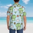 thumbnail image 6 of Easygdp Cute Floral Frog Men's Hawaiian Shirts Print Lapel Short Sleeve for Beach, vacation, party, casual occasions - Large, 6 of 9