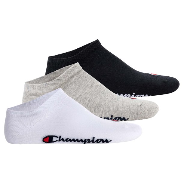 Champion Calcetines de deporte unisex, paquete de 3 - Calcetines de deporte Basic, Logotipo Negro/Blanco/Gris EU 43-46