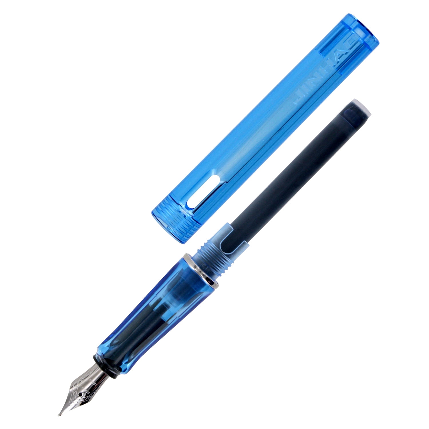 (2 pack) JinHao 599A Translucent Blue Medium Nib Plastic Fountain Pen