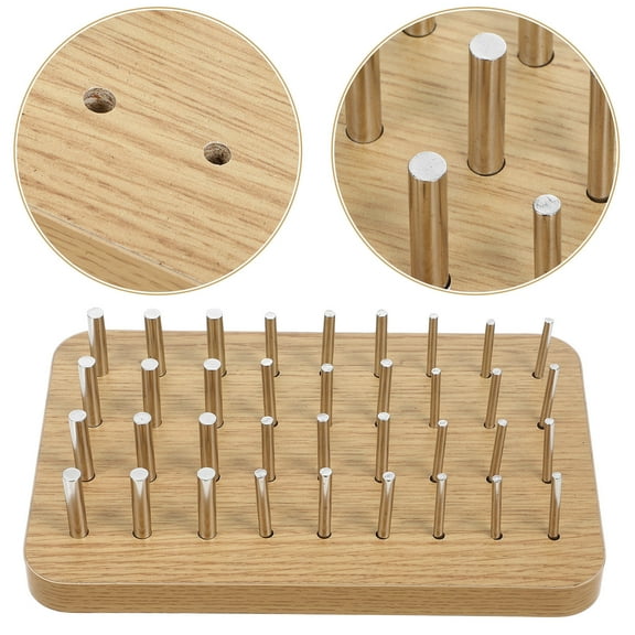 MEIBUTYUP Wooden Pegboard for Finger Dexterity and Hand Coordination, Educational Toy in Khaki Color