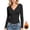 Black, variant on Ayolanni Thermal Blouses for Women Long Sleeve V-Neck Shirt Base Layer Solid Basic Tops Pink S