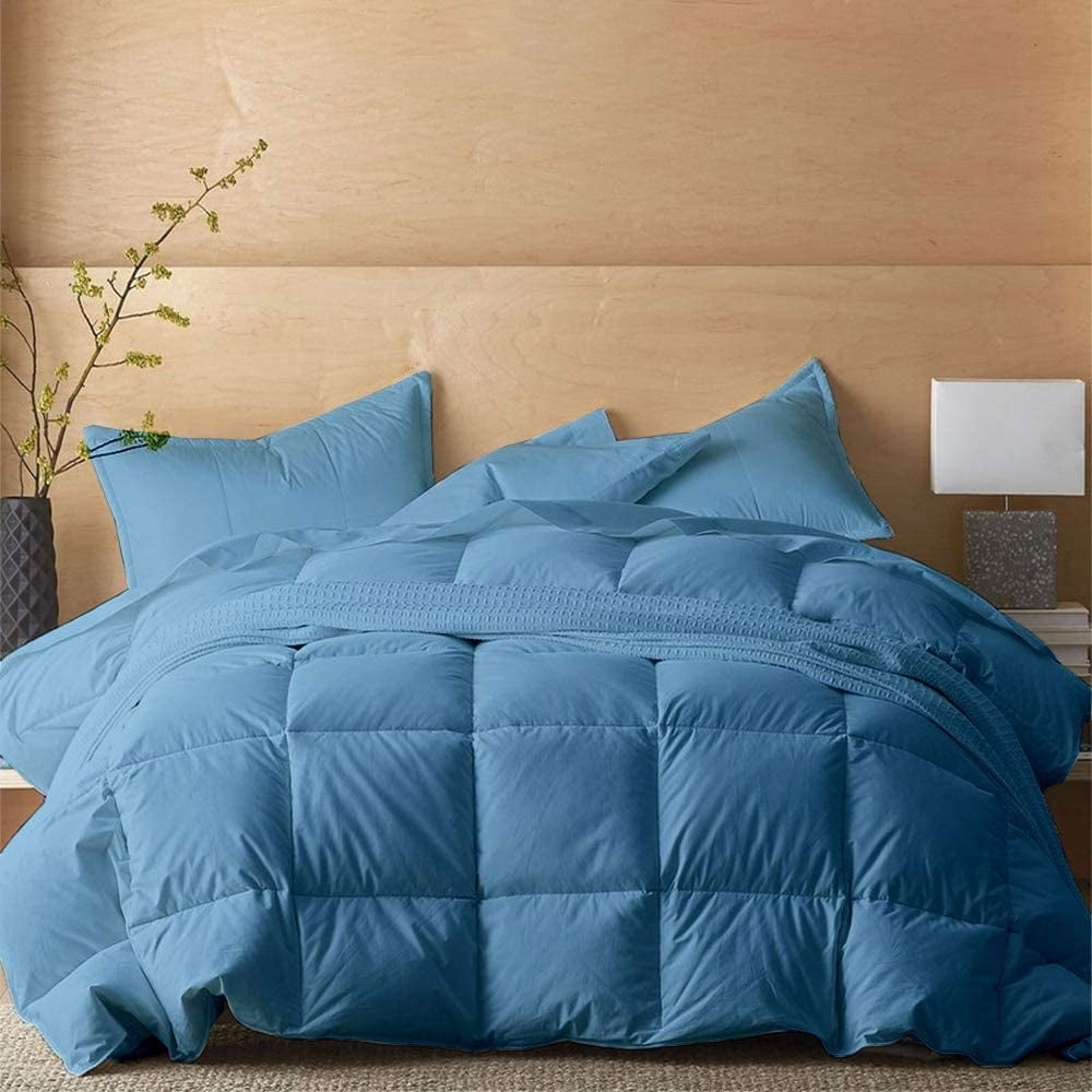 King 5 PC Comforter Set Solid Light Blue Luxurious Collection