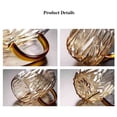 thumbnail image 3 of Tazas de vidrio texturizado Glacier de 480 ml con asas for té, capuchino, latte, zumo y leche., 3 of 7