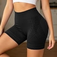 thumbnail image 4 of Women's Yoga Shorts High Waist Control Butt Lifting Seamless Compression Workout Shorts For Running Gym Training, 4 of 6