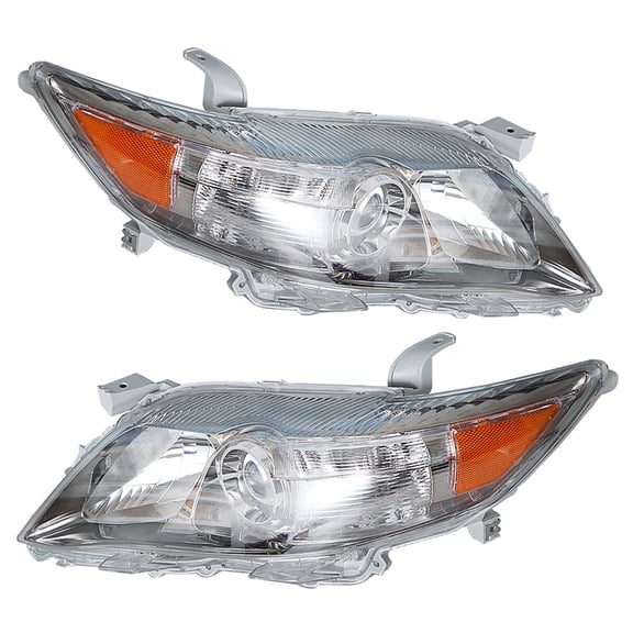 Pair of Headlight Housing Assembly, High Light Transmission Halogen Headlamp Housing Assembly (without Bulbs) Fit for Toyota Camry 2010-2011