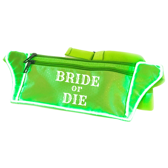 Bride or Die Green Light Up Fanny Pack