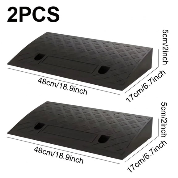 2Pcs Driveway Curb Ramps - 2" Rise Threshold Ramps for Doorways, Portable Driveway Ramp for Cars, Wheelchairs, Motorcycles, Bikes, Dollies