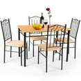 thumbnail image 1 of Costway 5 PC Dining Set Wood Metal Table and 4 Chairs Kitchen Breakfast Furniture New, 1 of 10