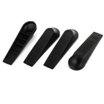 Unique Bargains 4-Pack Plastic Nonslip Bedroom Office Doorstops Black