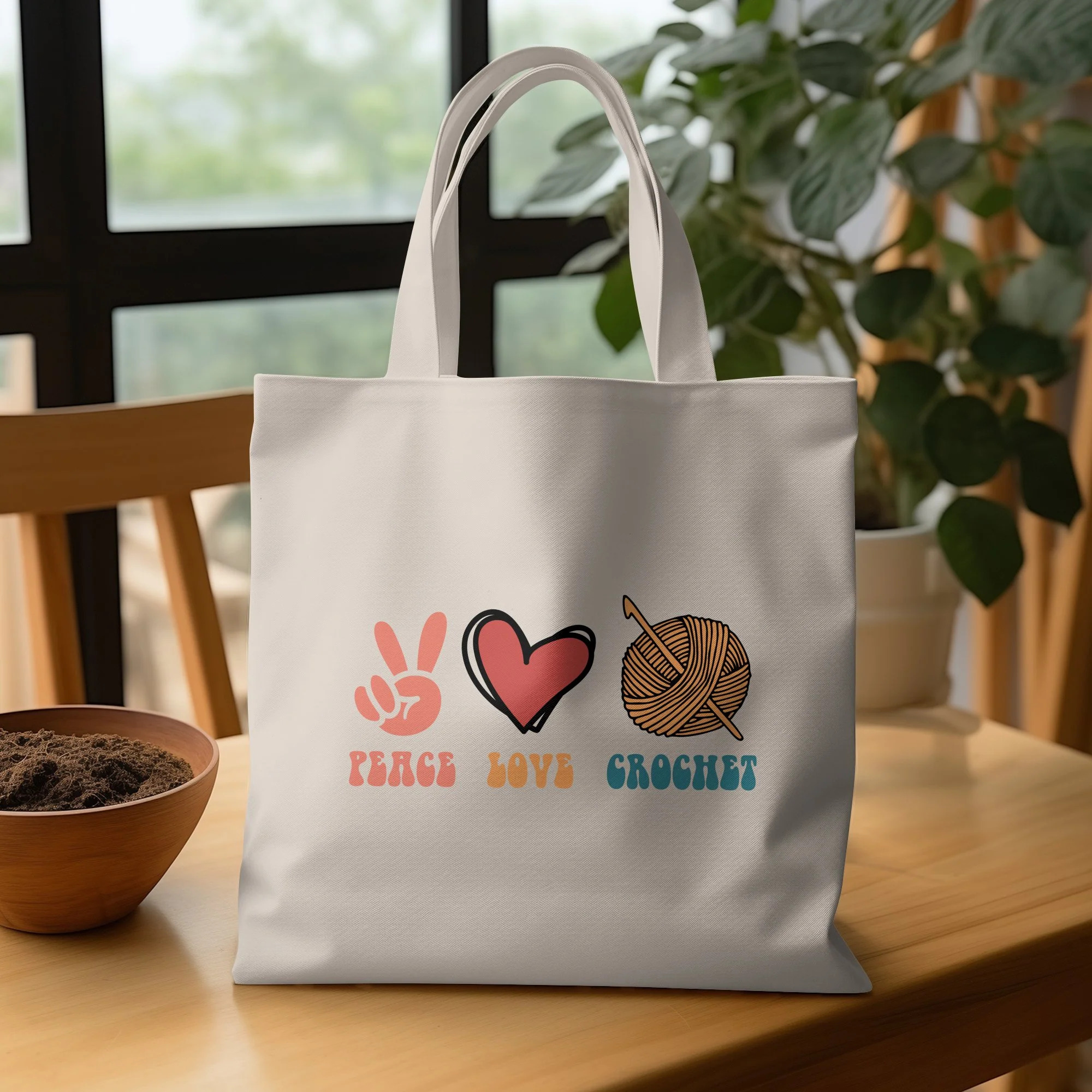 Crocheter Gift, Crocheting Yarn Tote Bag, Project Bag, Gift for Crocheter, Hobby Craft Bag