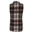 thumbnail image 4 of KyCheLot Plaid Vest for Women Sleeveless Button down Flannel Shirt Long Jacket Lapel Casual Outerwear Plus Size, 4 of 5