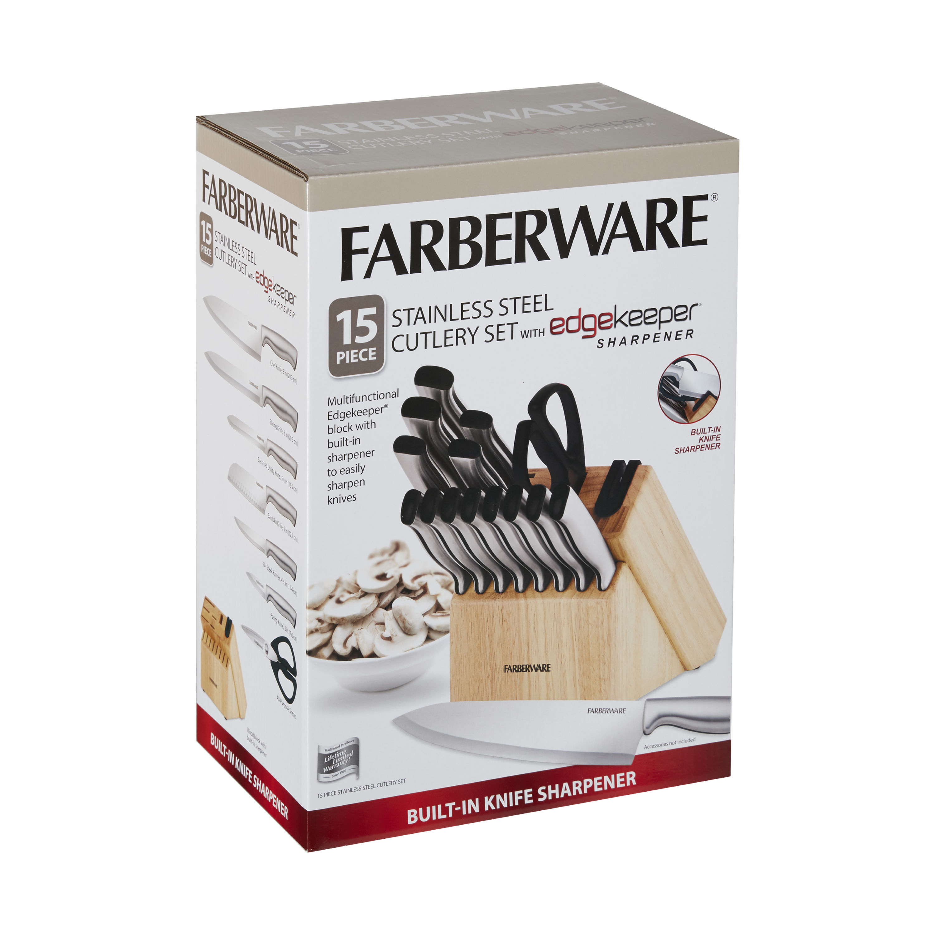 Farberware Edgekeeper 15 Piece Stainless Steel Cutlery Set with Blade