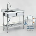 thumbnail image 4 of 39" Commercial Stainless Steel Utility Sink & Workbench - Freestanding Prep Counter with Faucet, Single Bowl & Drawer Storage for Laundry, Farmhouse & Outdoor Kitchen, 4 of 8