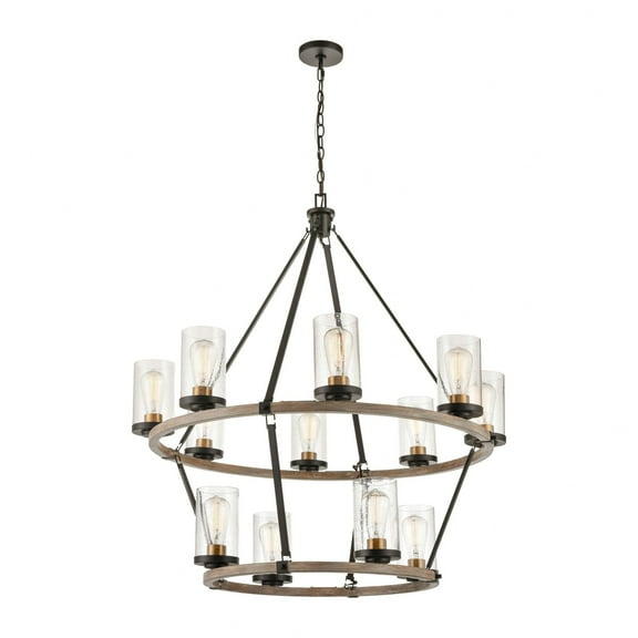 Elk Home 36-Inch Wide Geringer Chandelier, Transitional, Charcoal