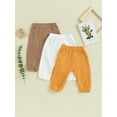 thumbnail image 2 of Suealasg Toddler Boys Girls 3-Pack Pants Kids Solid Color Elastic Waist Soft Sweatpants Newborn Spring Fall Casual Bloomers Joggers Baby Athletic Trousers 0-4 Years, 2 of 9