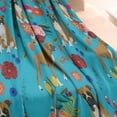 thumbnail image 3 of Dogs with Flowers Blanket,Comfortable Soft Flannel Throw Blanket,All Season,Warm Lightweight Blankets for Sofa Bed Couch Living Room Chair,60"x80"(150x200cm), 3 of 4