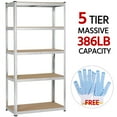 thumbnail image 1 of Yaheetech 71in 5-Tier Adjustable Shelves Boltless Shelving 386LB Capacity for Each Shelf, Silver, 1 of 6