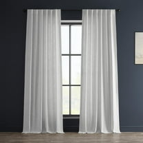 HPD Half Price Drapes Premium Heavy Faux Linen Curtains for Living Room (1 Panel), 50W x 120L Light Filtering Curtains 120 Inches Long Window Curtains for Bedroom, Rice White