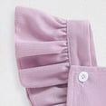 thumbnail image 4 of mgoYE My First Easter Baby Girl Outfit Newborn Summer Ruffle Romper Corduroy Sleeveless Jumpsuit Cute Easter Clothes with Headband(Purple,0-3 Months), 4 of 8