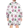 thumbnail image 2 of Wearable Oversized Blanket,Pink Christmas Santa and Tree Pattern Wearable Blanket Hoodie for Adults,Cozy Hooded Blankets with Super Pockets,Super Warm Fuzzy Pullover for Women & Men, 2 of 6