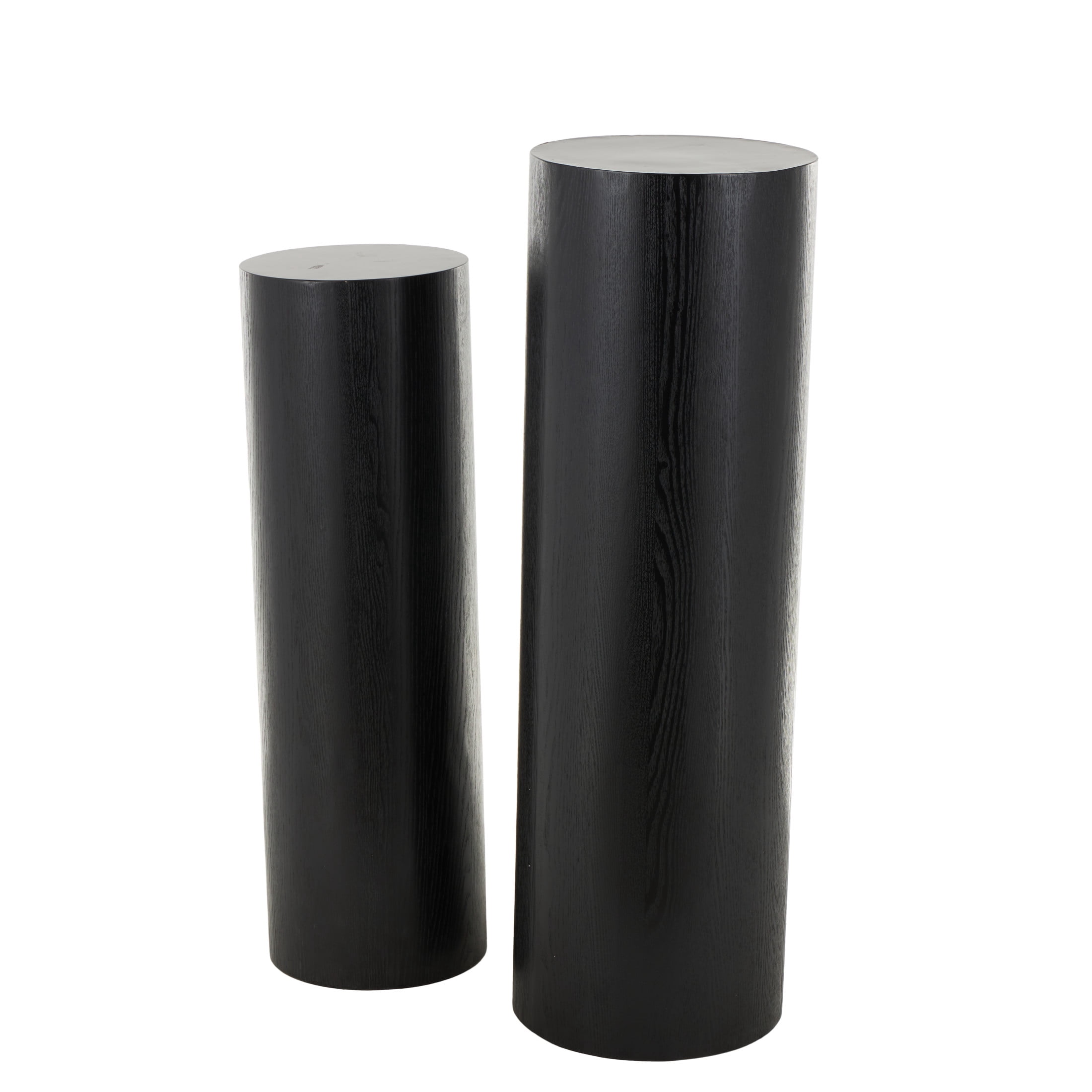 DecMode 40", 34"H Black Wood Handmade Pedestal Pedestal Table, 2-Pieces