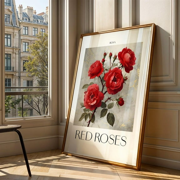 Red Rose Wall Art, Romantic Floral Art Minimalist Nature Decor, Modern Flower Artwork, Bedroom & Living Room Wall Decor, Gift For Her Wall Art, Modern Wall Decor, 8x12 UNFRAMED