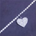 thumbnail image 3 of K-KED Women Heart Crystal Anklet Foot Chain Silver Beach Ankle Bracelet Jewelry-#7, 3 of 6