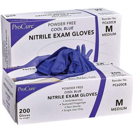 

ProCure Disposable Nitrile Gloves - 400 Count Medium Cool Blue