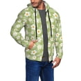 thumbnail image 2 of Uemuo Daisies Flowers for Men's Fashion Full-zip Hoodies & Sweatshirts with Kangaroo Pocket, Zip-up Hooded Sweatshirt, Moisture Wicking & Breathable-Small, 2 of 5