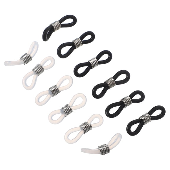 Supvox 12Pcs Eyeglass Cord Rubber Connectors Vintage Brass Metal Coil Design